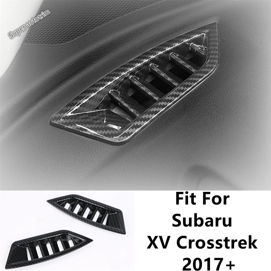 

Dashboard Front AC Air Conditioning Vents Outlet Frame Cover Trim For Subaru XV Crosstrek 2017 - 2021 Carbon Fiber Accessories