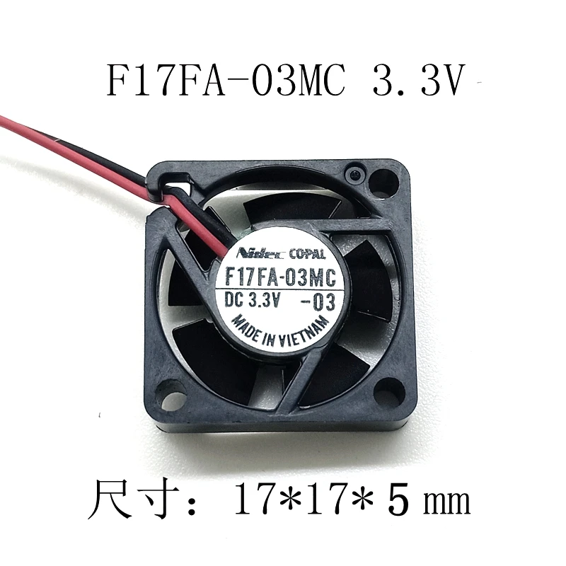 Nidec F17FA-03MC DC 3.3V 17x17x05mm 2-Wire Server Cooling Fan