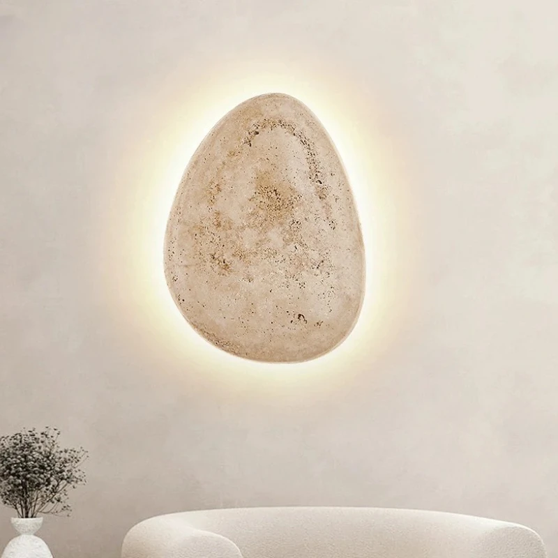 

LED Natural Yellow Travertine Outdoor Waterproof Wall Lamp Led Personality Creative Balcony Courtyard Garden Wall Landscape Lamp