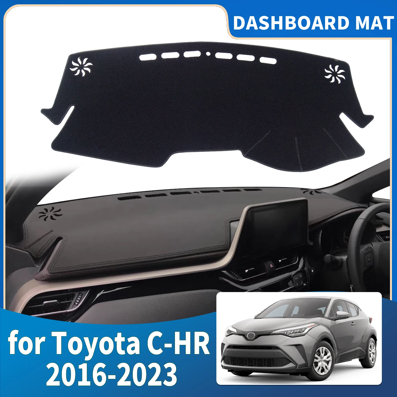 

fit for Toyota C-HR CHR C HR 2023-2016 Accessories Dashmat Dashboard Cover Pad DashMat Sunshade Protective Carpet Car Leather