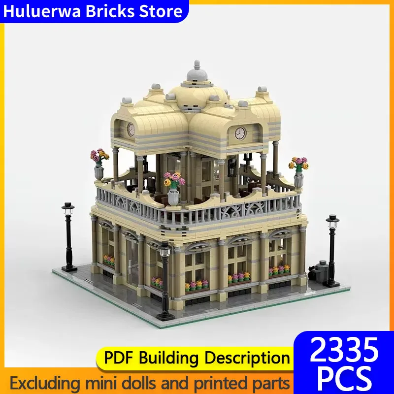 City Street View Model MOC Building Bricks Leisure Gathering House Modular Technology Gifts Holiday Assemble Children Toys Suit