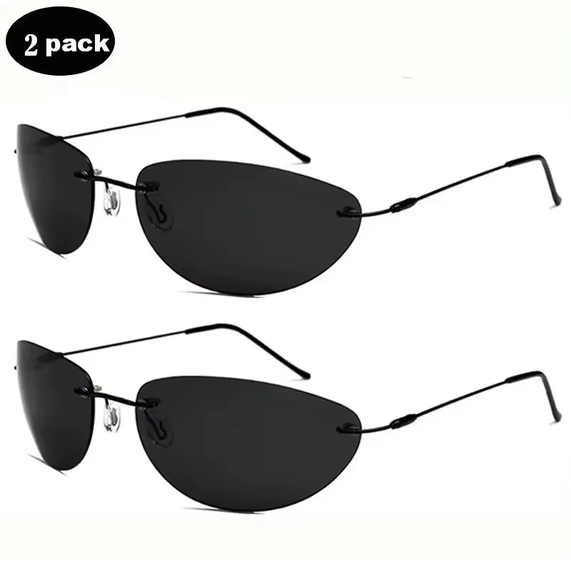 2pc The Matrix Agent Smith Style Polarized Sunglasses Men Driving titanium Neo Style polygon Sun Glasses 2026