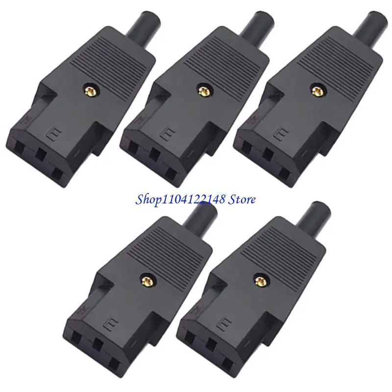 P9FA Pack of 5pcs IEC 320 Power Sockets Connectors C14 Male/C13 Female Inline Adapter Plug for Household & Office Appliances