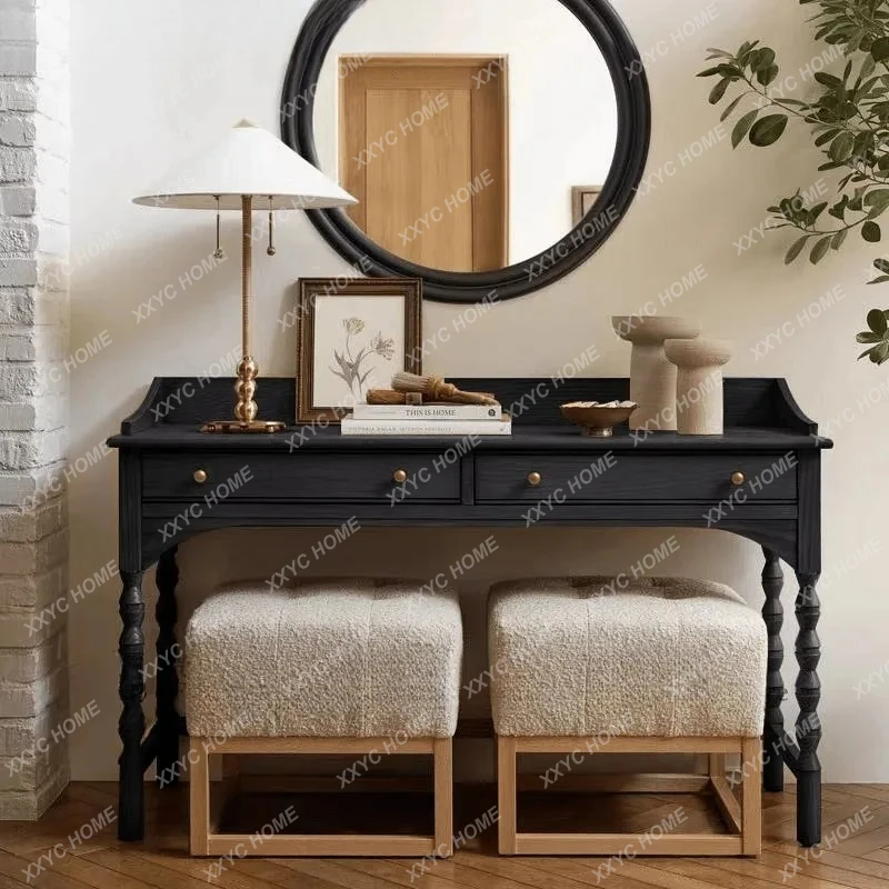 X-S Simple, medieval style integrated dresser with drawer,  vintage writing desk dressing table HG