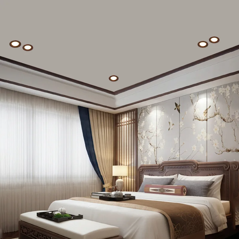 Three-color embedded ceiling lamp anti-glare medium-ancient style new Chinese-style corridor entrance aisle light