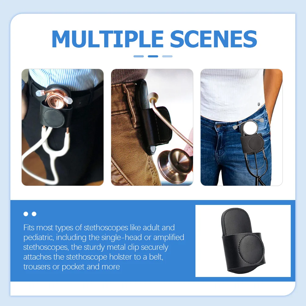 

Stethoscope Holder Clip Durable Hook Loop Fastener Portable Stethoscope Hip Holder Medical Accessories