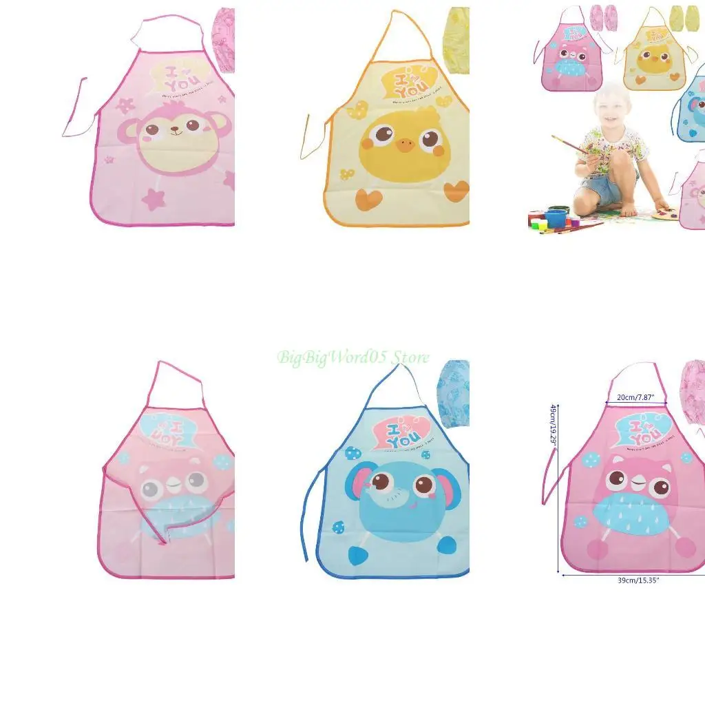 

24TE Kids Aprons for Painting Cooking Art Paint Chef Apron for Kids 8-12 Age