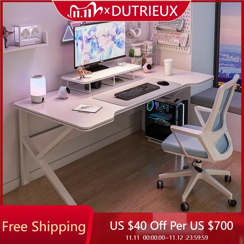 

White Monitor Computer Desks Modern Minimalist Light Luxury Keyboard Computer Desks Creativity Setup Escritorios Salon Furniture