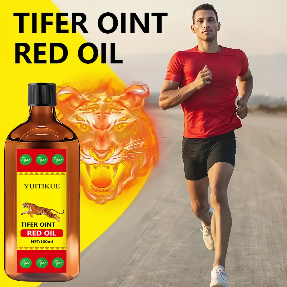 YUITIKUE Tifer Oint Red Oil 100 مل - تركيبة النمر لتدليك العضلات والمفاصل، الرياضة والاستخدام اليومي، للجميع