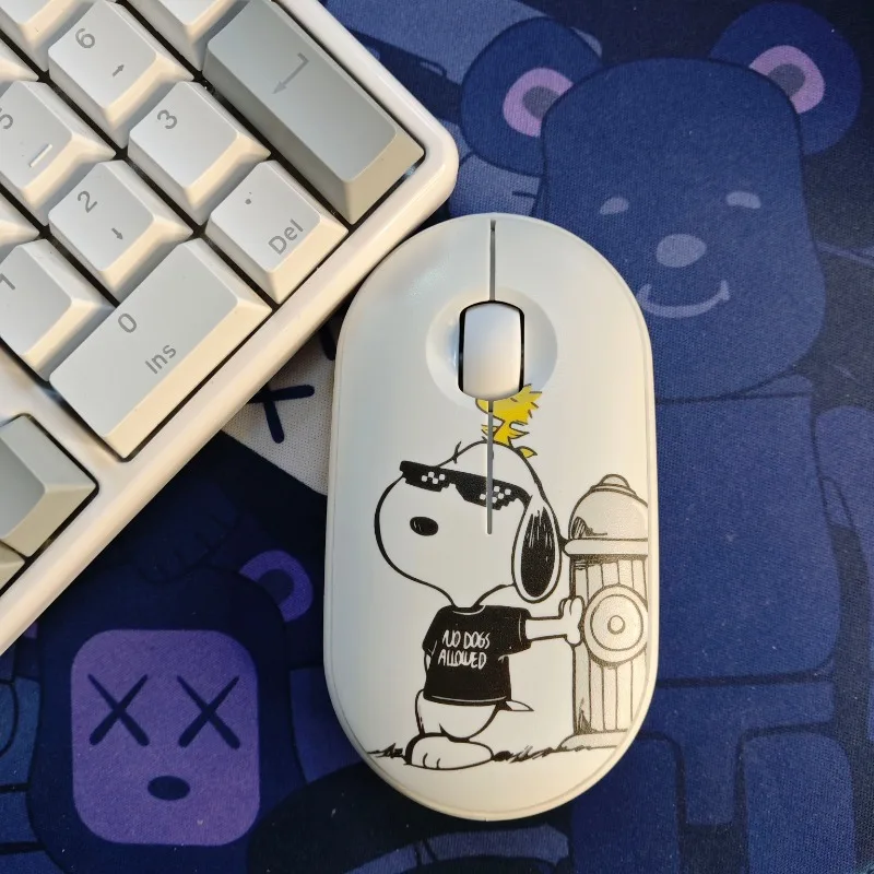 Snoopy Cartoon Pattern Wireless Bluetooth Mouse Silent Mobile Phone Tablet Notebook Desktop Computer Game Office Silent Mouse