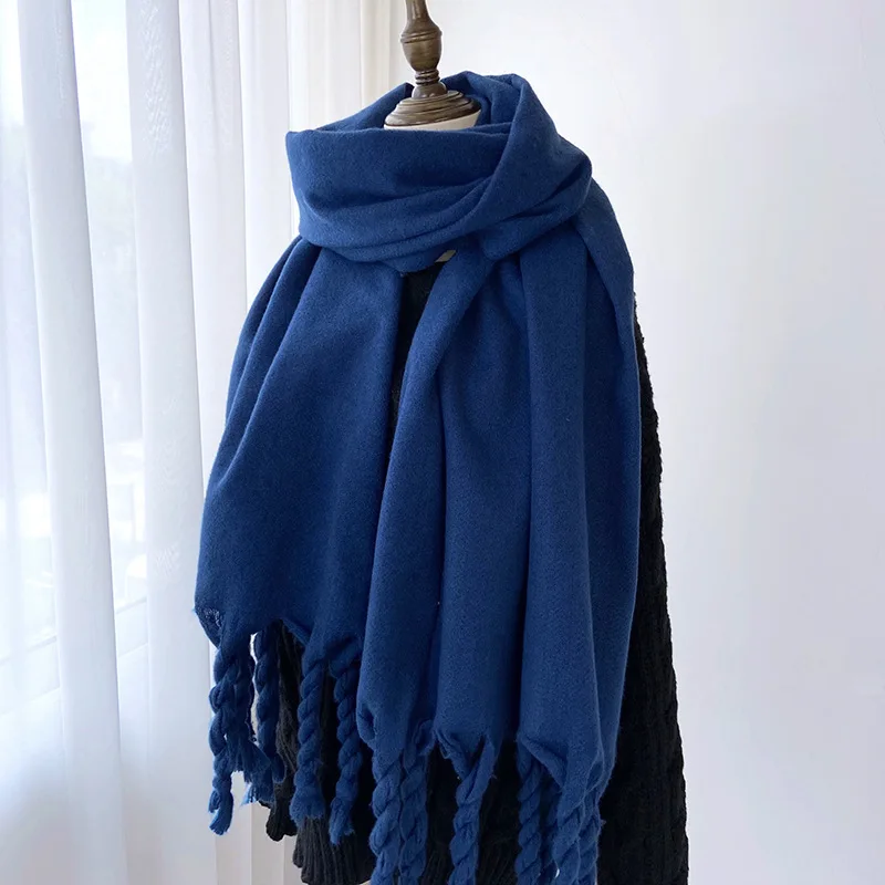 

Coarse Braided Scarf Women's Autumn and Winter New Style High end Solid Color Fashion Classic Trendy Scarf Thickened Warm Shawl