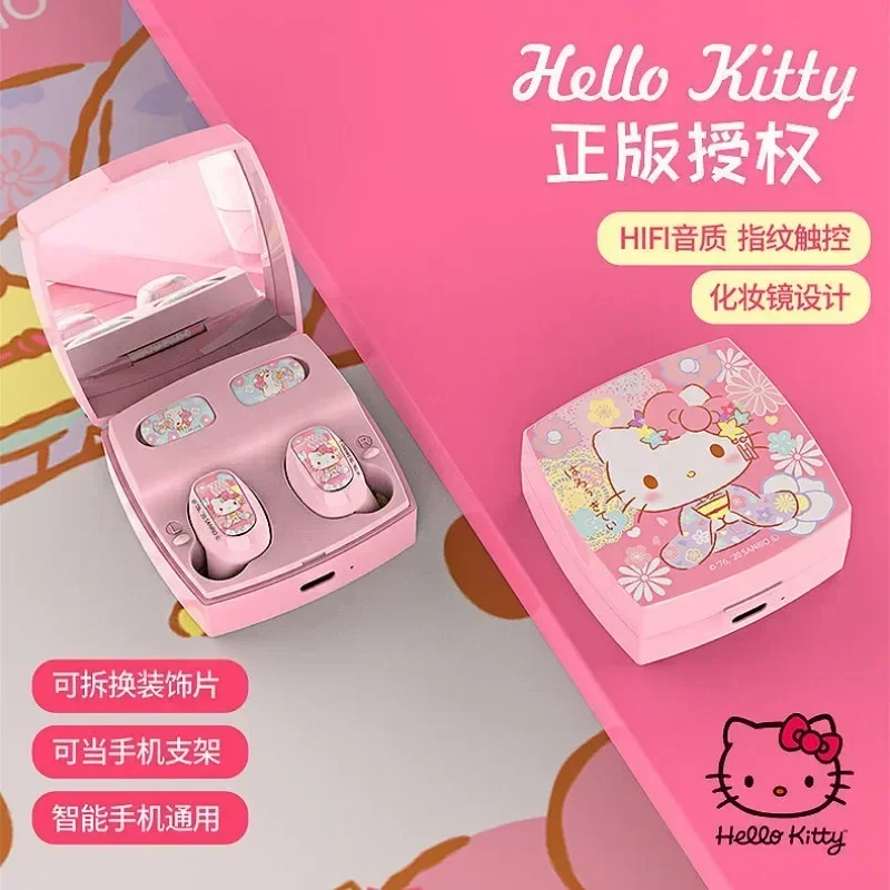 New Cute Hello Kitty Animation Cartoon Kawaii Girls Model Noise Canceling Extra Long Battery Life Bluetooth Headphones Wholesale