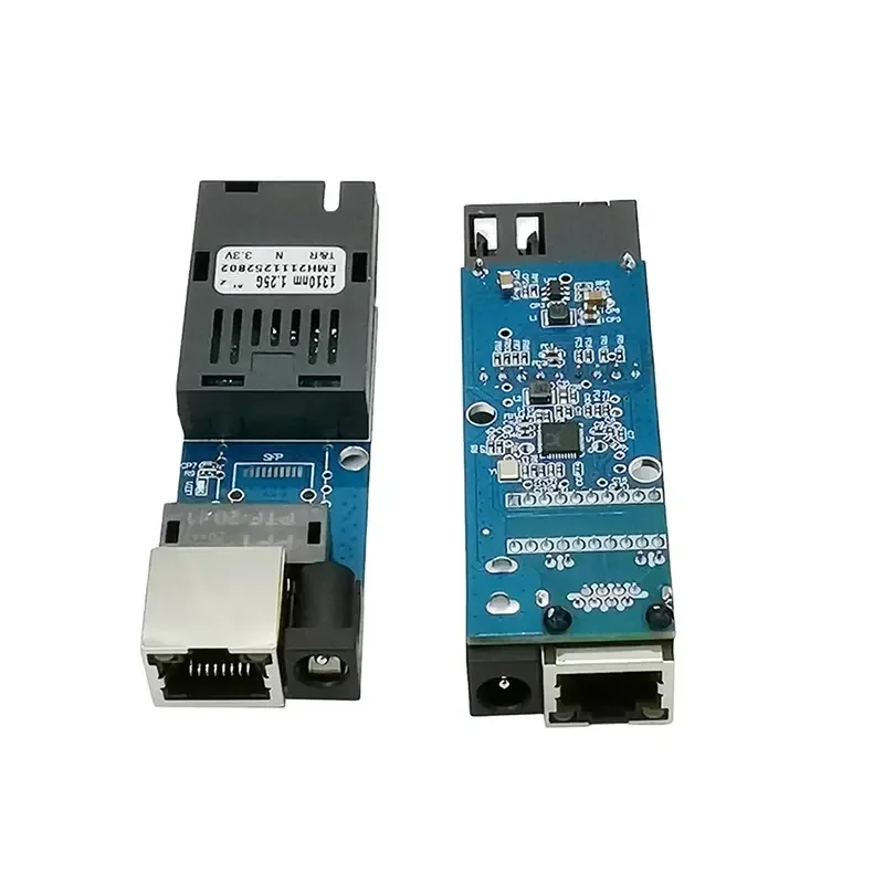 Supper mini FTTH 1 Pair Gigabit Fiber Optical Media Converter 10/100/1000Mbps Single Mode Single Fiber SC Port 20KM PCBA