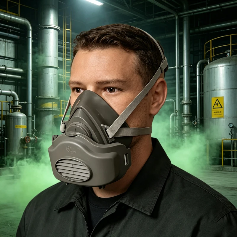 1pcs Of Gas Mask Dust Mask Industrial Dust Chemical Gas Spray Painting Polishing Odor Prevention Welding Smoke Prevention Mask