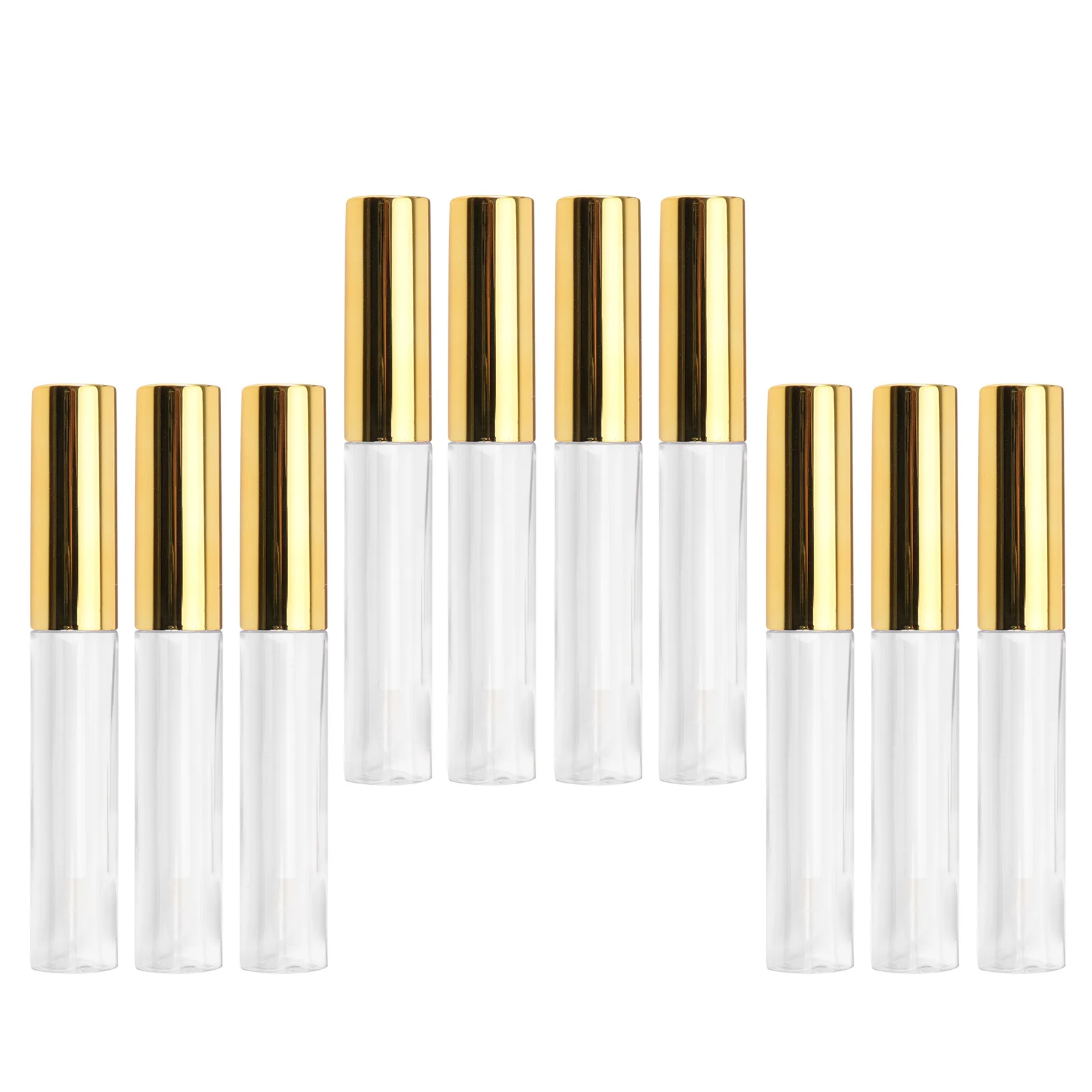 10 قطعة أنبوب ملمع الشفاه تصميم دائري شفاف مادة ممتازة محمولة للسفر حاوية بلسم الشفاه الفارغة