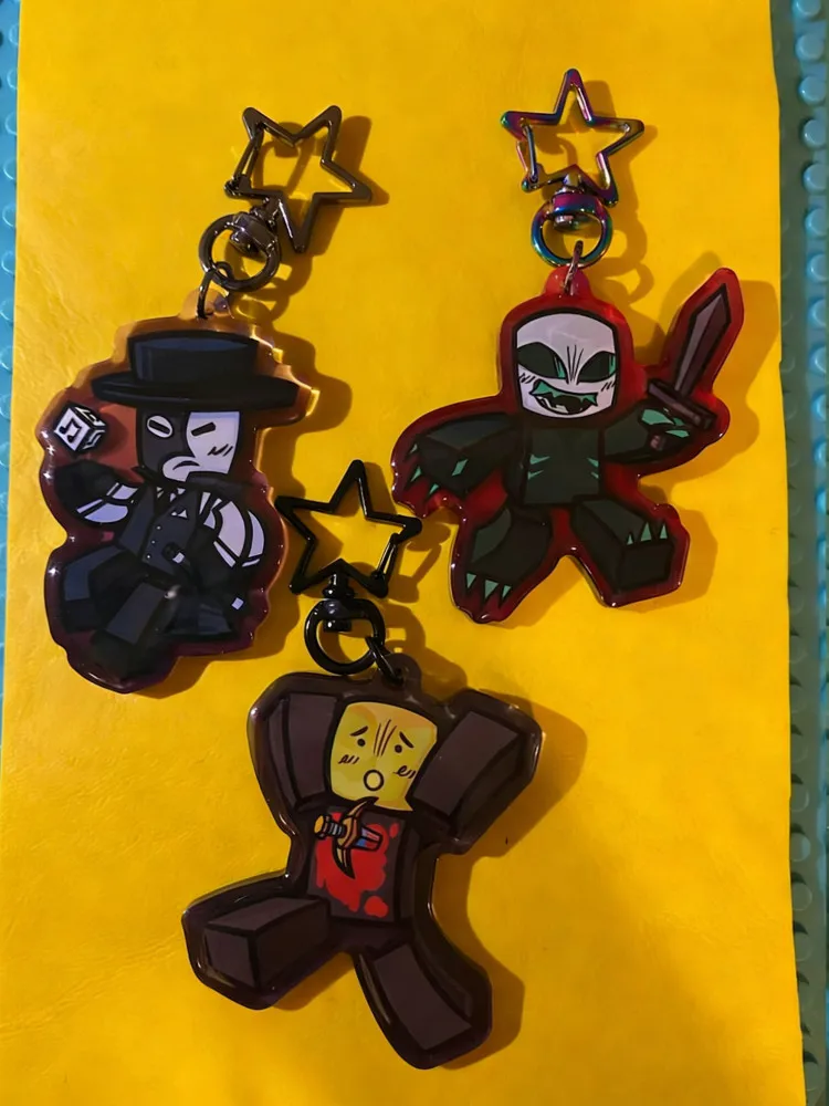 Llavero de acrílico Rob Die of Death, colgante de personaje de videojuego de dibujos animados lindo