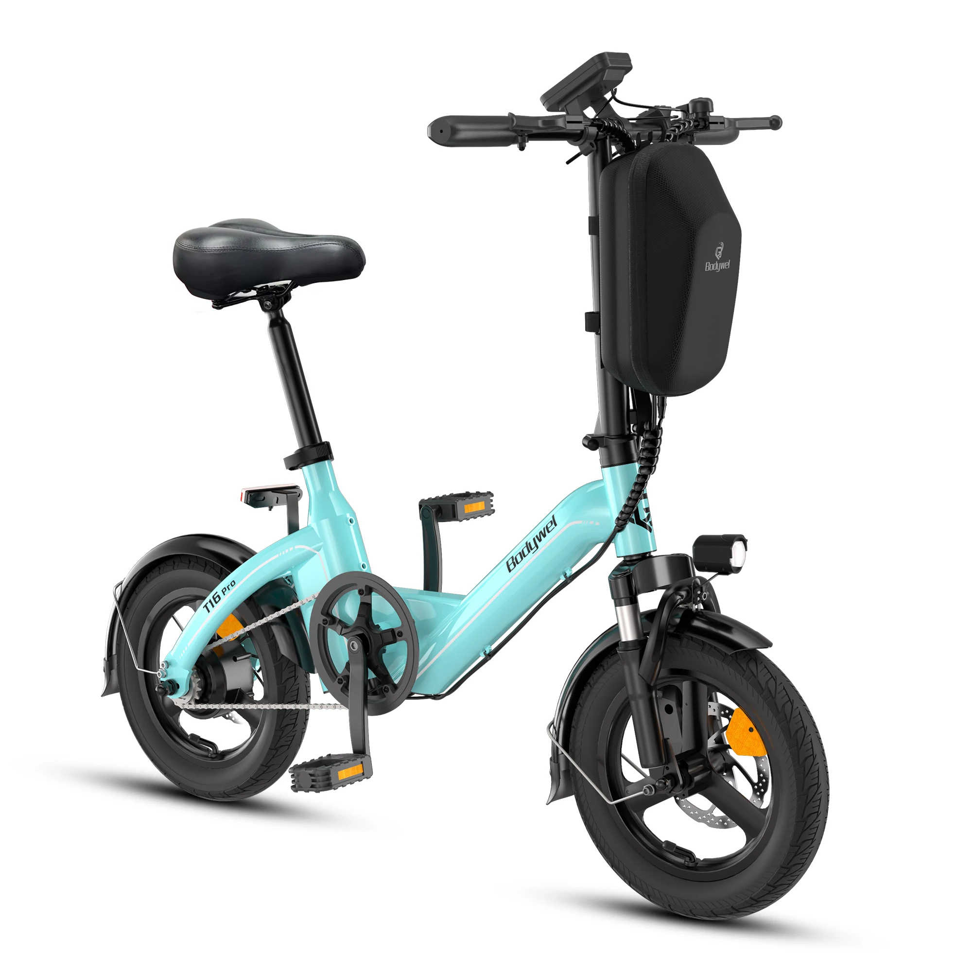 Bodywel T16pro Opvouwbare Elektrische Fiets 14 Inch Mini Opvouwbare Elektrische Fiets 36V 10AH E-bike voor Volwassenen met Trapondersteuning Buiten EUStoc