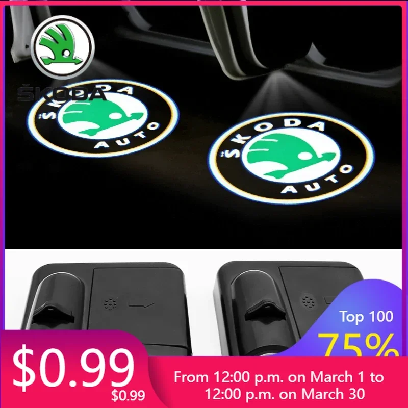 

Car Sticker 2025 New new Door projection light, door induction light, decorative light For Skoda Octavia Fabia Kamiq Kapoq Kodia