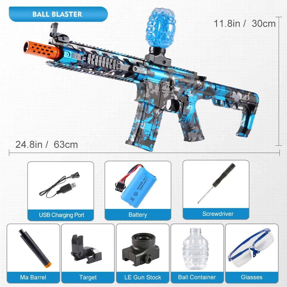 M416 elektrisch blasterpistoolspeelgoed, oplaadbaar, automatisch buitenspeelgoed voor teamactiviteiten, perfect cadeau (kogels exclusief)