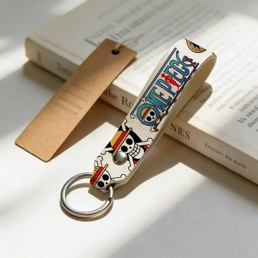 Motorcycle ONE PIECE Simple Keychain Lightweight Key Ring Backpack Charm Card Holder