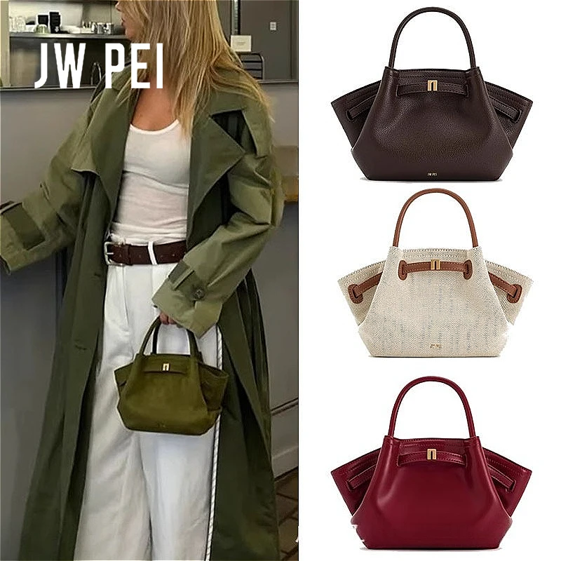 

JW PEI Giraffe-Print Suede Tote Bag Niche Design Shoulder Bag Commuter Leather Crossbody Bag