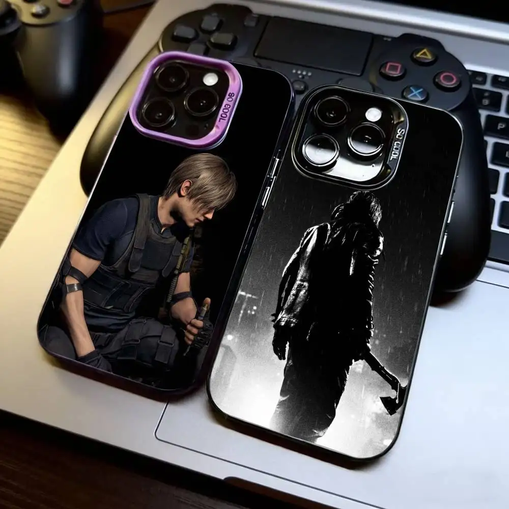 

Leon Kennedy Phone Case For iPhone 17,16,15,14,13,12,11 Plus,Pro Max,XS,Colored Silver Plated Inside Cover