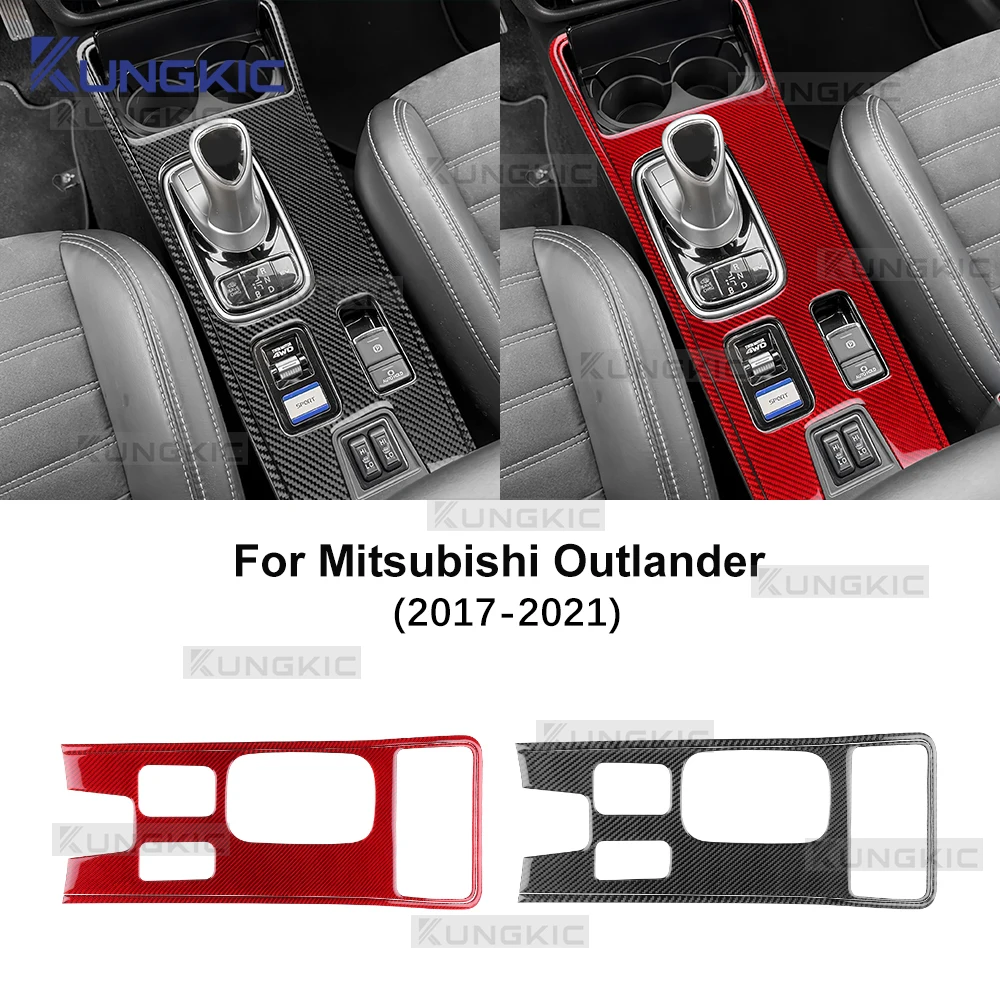 

Для Mitsubishi Outlander 2017 2018 2019 2020 2021, наклейка из настоящего мягкого углеродного волокна, LHD RHD, автомобильная панель переключения передач, внутренняя отделка