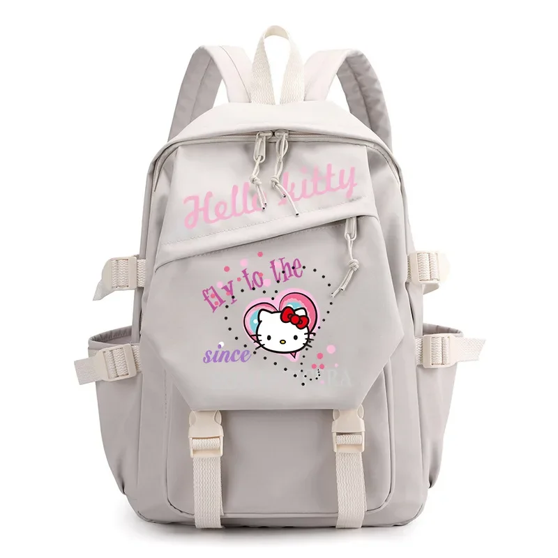 Sanrio New Hellokitty Heat Transfer Patch Printed Backpack Cute Cartoon Student Schoolbag Computer Canvas Backpack