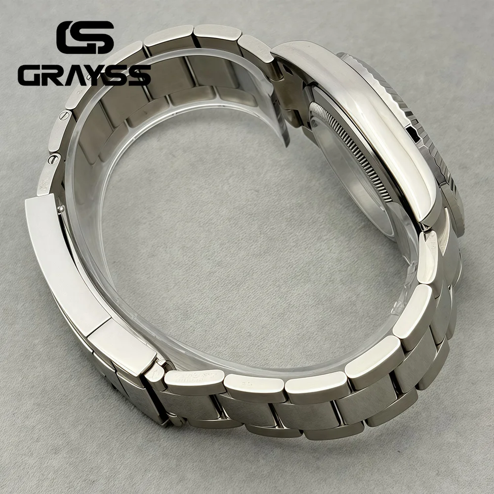 For Oyster Bracelet Strap DATEJUST 36/39MM Watch Case Fit NH34 NH35 NH36 Movement Sapphire Gear Edge 200m Waterproof Watch parth