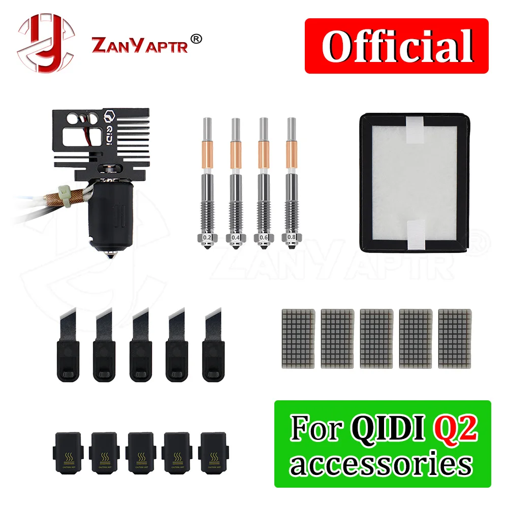 For QIDI Q2 Q2C Use Hotend Nozzle Silicone Brush Silicone Socks Filament Cutter Air Filter Element for 3D Printer Original Parts