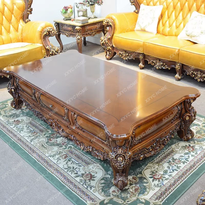 

Furniture European Style 1.8 M Coffee Table American Style Wood Surface Coffee Table M 6 M Coffee Table Villa Coffee