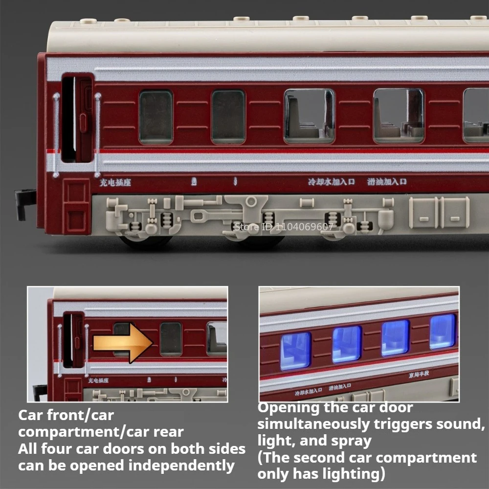 1:32 DF4B Train Alloy Models Toys Diecast Cars Slide Forward Miniature Vehicles with Light Music Trains Toy Toddler Kids Gifts