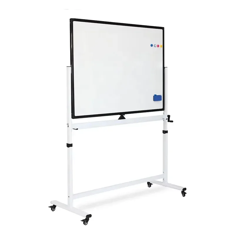 Aluminum frame mobile whiteboard school, with 360 ° rotating 4-wheel custom dry easel marking magnetic writing whiteboard,