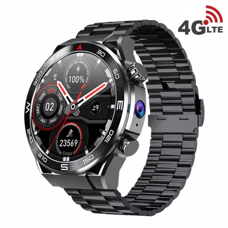 2025 B8 Smartwatch BT Call Wireless Charging 1.53inch Amoled Screen Dual Cameras Smart Watch With Wifi And Sim Card 4g