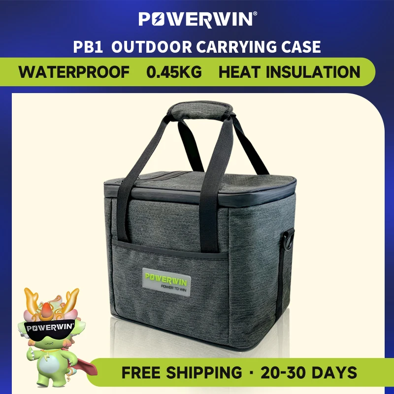 POWERWIN PB1 Waterproof Wear Resistant Insulation IP6X Solar Generator Storage Bag for Energizer PPS320 Portable  Power Station