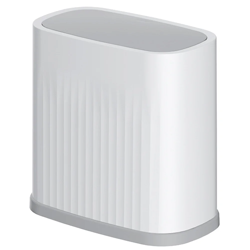 

Press Type Trash Can Slim Waste Basket Bathroom Bedroom Kitchen Office Narrow Garbage Bin Household Plastic Container