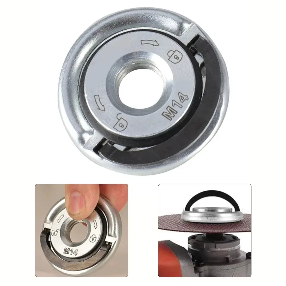 M14 Quick Release Self-Locking Grinder Pressing Plate Flanges Nuts Power Chuck M14 Quick Locks Nut Angle Grinder Pressure Plates