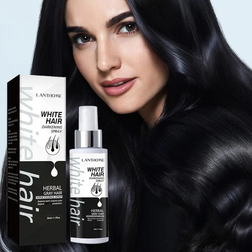 Spray de escurecimento anti cabelo branco, Herbal Hair Gray Care, Nourish Scalp Serum, Reduzir Glitter Blac, N4D1, 50ml