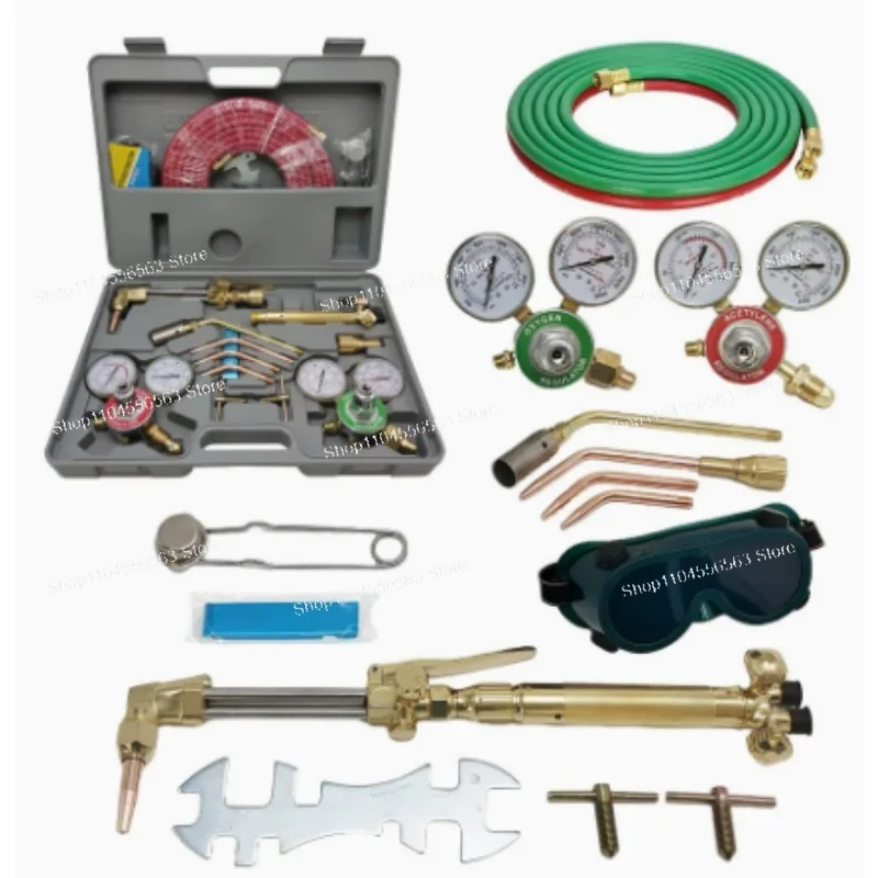 Portable Oxygen Acetylene Welding Cutting Torch Kit, Welding Tool Set with Storage Case, Gauges and Hoses
