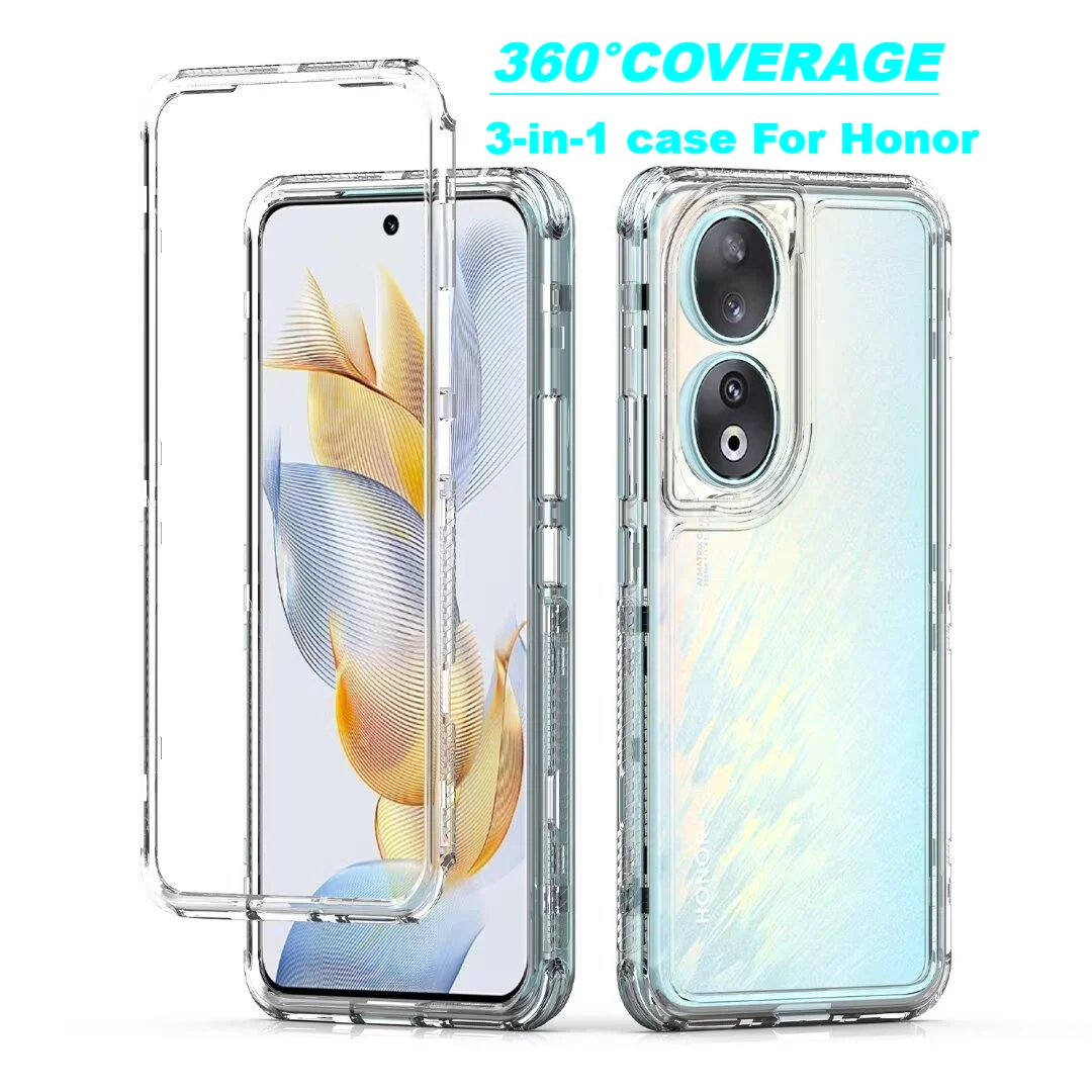

360° Clear Full Body Shockproof Phone Case For Honor Magic 6 5 Lite PC+Acrylic Anti-scratch Cases for Honor 90 Lite Winter Cover