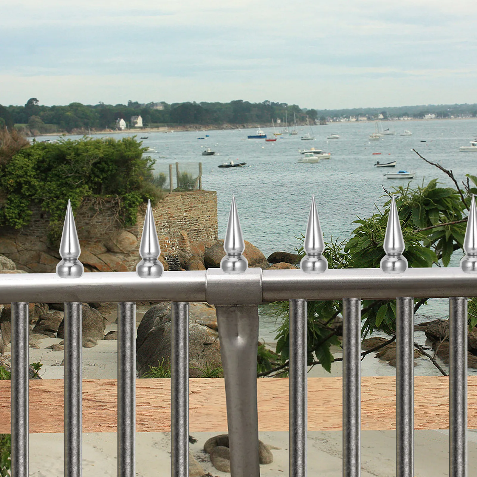 

4 шт. 25 мм круглые конические наконечники-шипы из нержавеющей стали для забора, декоративные винтажные украшения для сада и двора