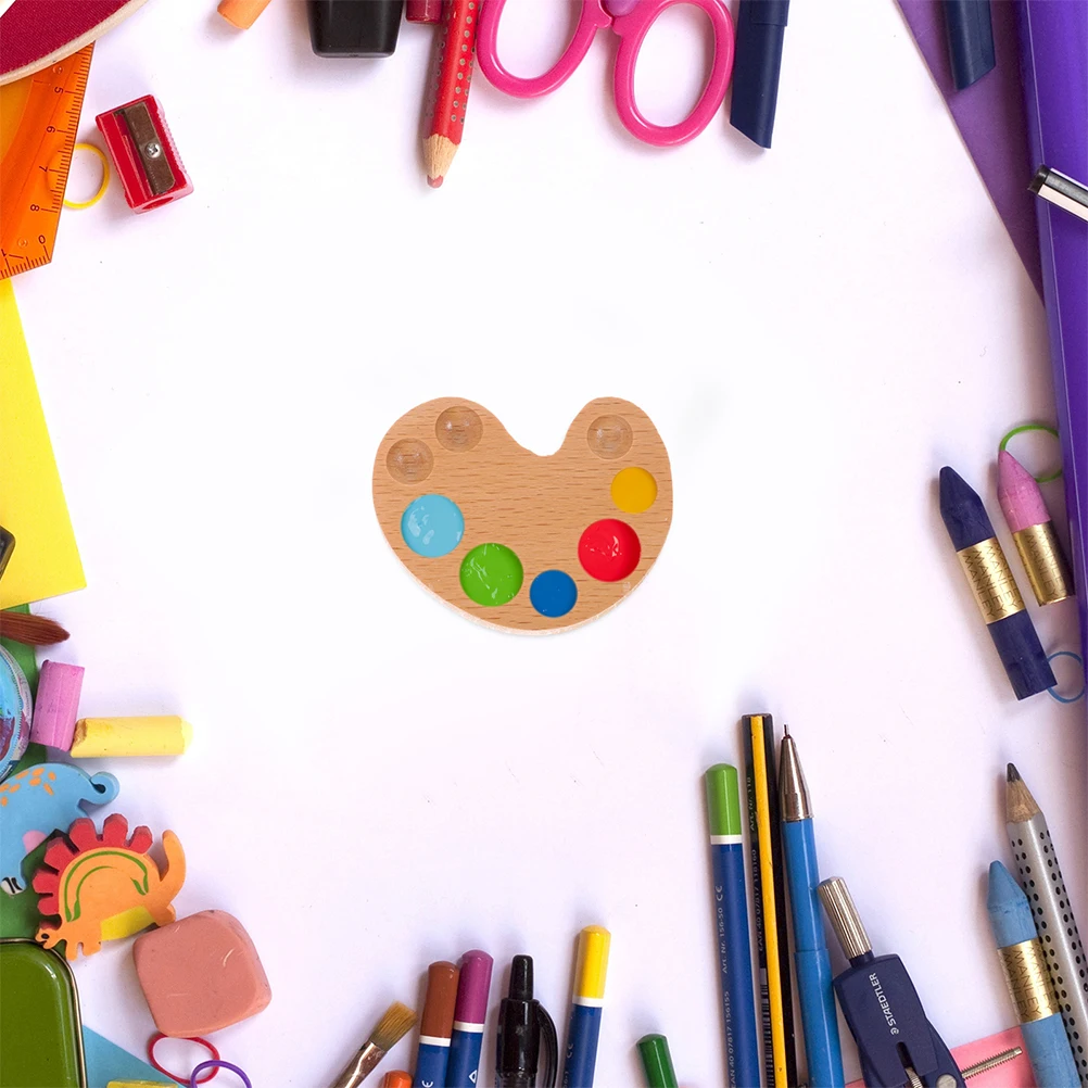 

2pcs Wooden Watercolor Palette Paint Color Box Art Supplies for Kids Artists Students Gouache Mini Color Palette Space Saving