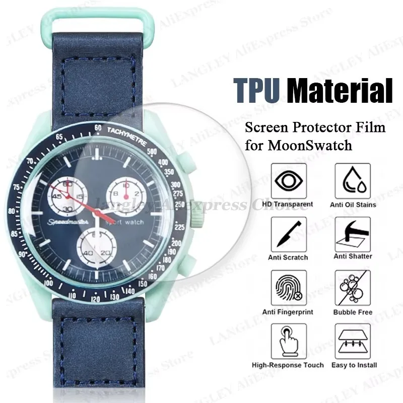HD TPU Hydrogel Protective Film Screen Protector for Omega for Swatch for MoonSwatch Soft Clear Scratch Proof Not Glass 10PCS