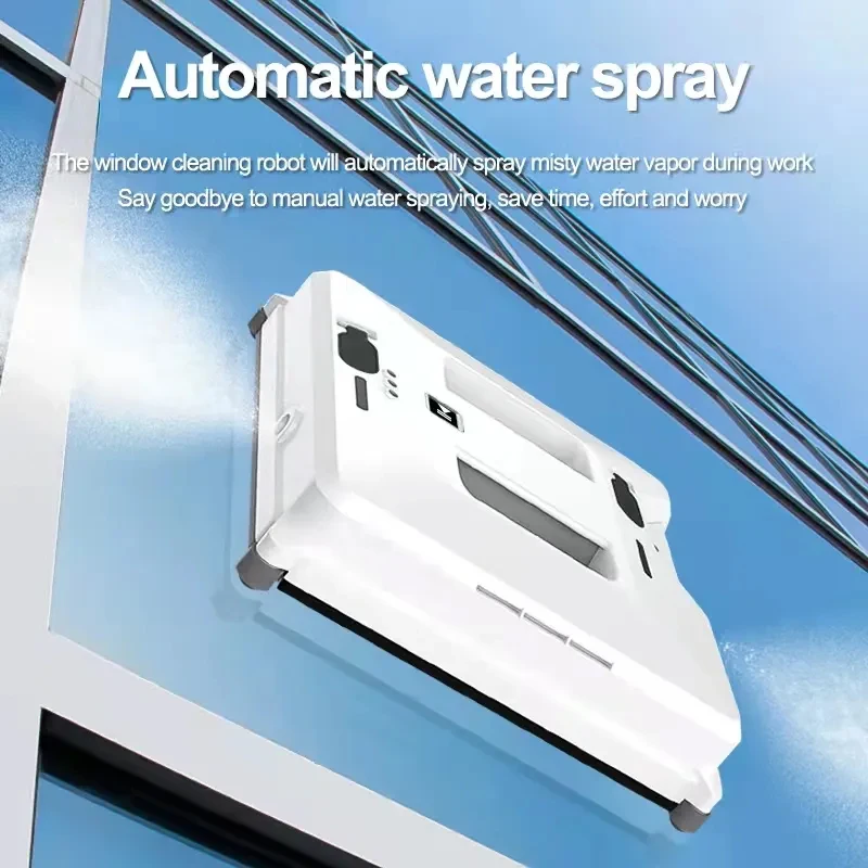 Robotic Window Cleaner Dual Water Spray,High Vacuum Suction Electric Window Washing Machine Smart Home Wall Glass Cleaning Robot