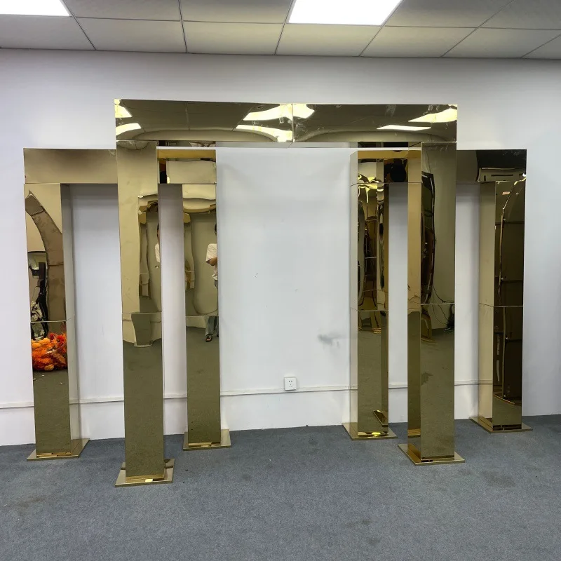 

Wedding Arch Background Stainless Steel Door Frame Three Dimensional Birthday Party Outdoor Stand Luxury Stage Decoration