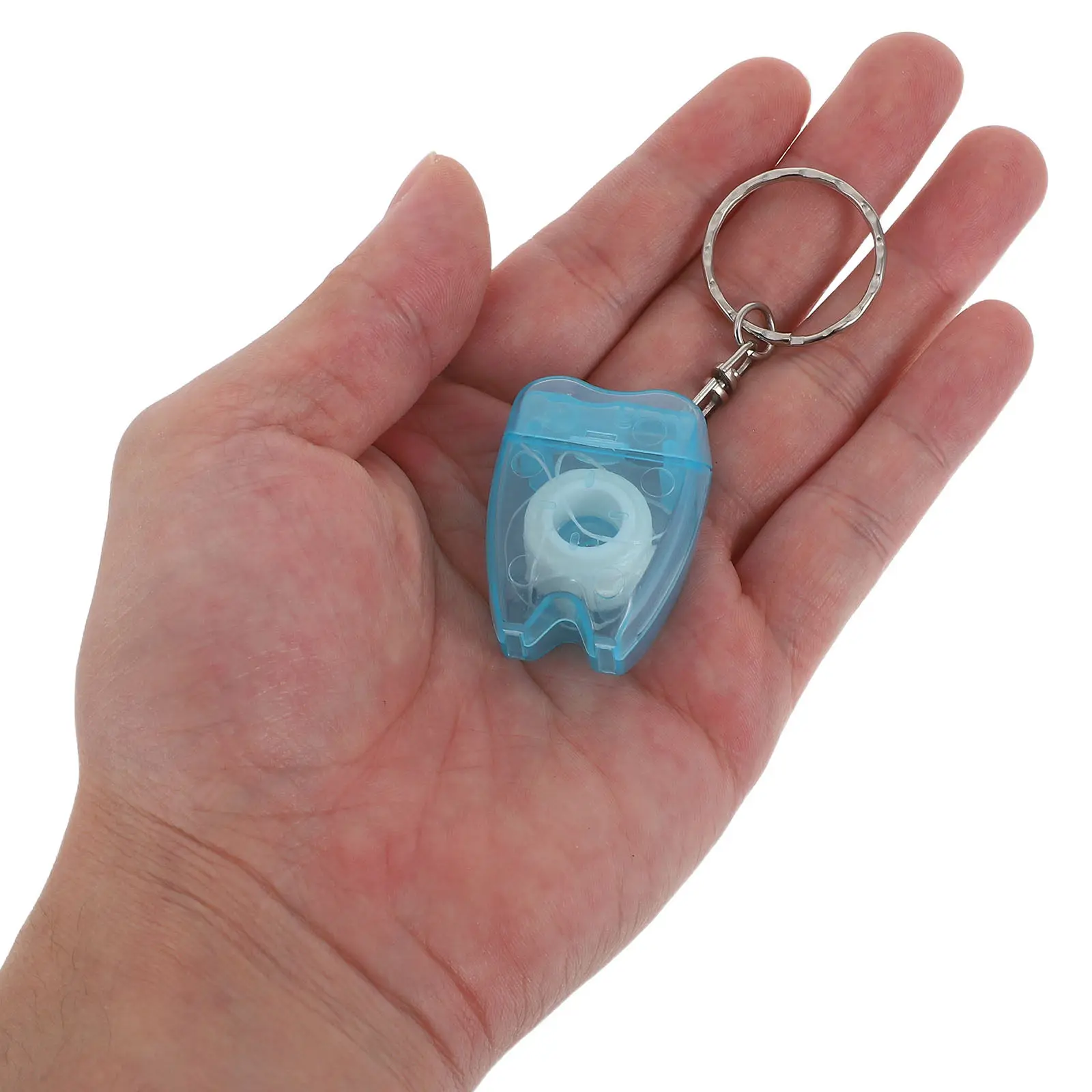6Pcs Portable Dental Floss Keychain Mini Travel Tooth Cleaner Compact Floss Dispenser Oral Care Kit Pocket Size Organizer