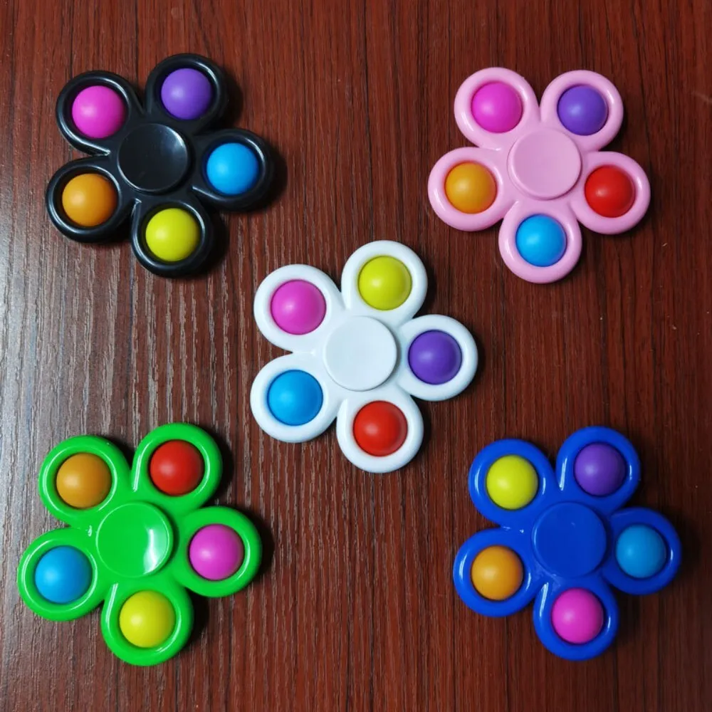Silicone Rotating Finger Fidget Spinner Bubble Pop Toy for Kids and Adults Stress Relief Sensory Stimulation Game Gift