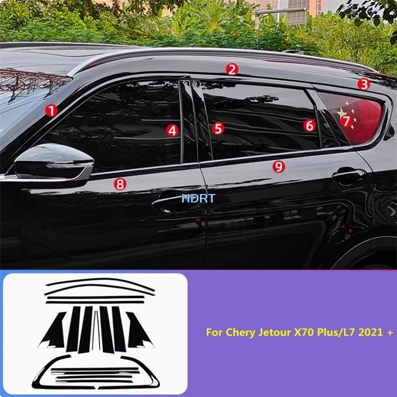 

For Chery Jetour X70 Plus/L7 2021 + Car Styling Glass Side Molding Window Trim Center Pillar Cover Accessories Exterior Sticker