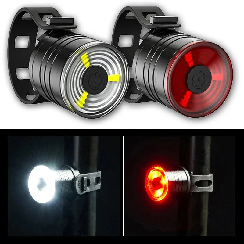 Bike Front Rear Light High Brightness Bicycle Headlight Mtb Taillight LED Light Set Night Riding Warning Lamp Cycling Parts