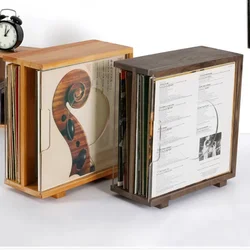 Handmade Dovetail Vinyl Record Storage Rack Black Glue LP Record Storage Shelf Vintage Acrylic Cherry Wood BlackWalnut CD Shelf